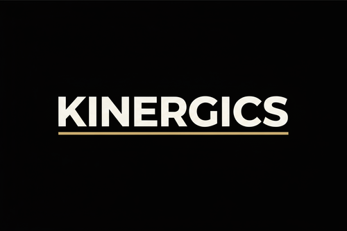 Logo Kinergics - Blanc cassé sur noir