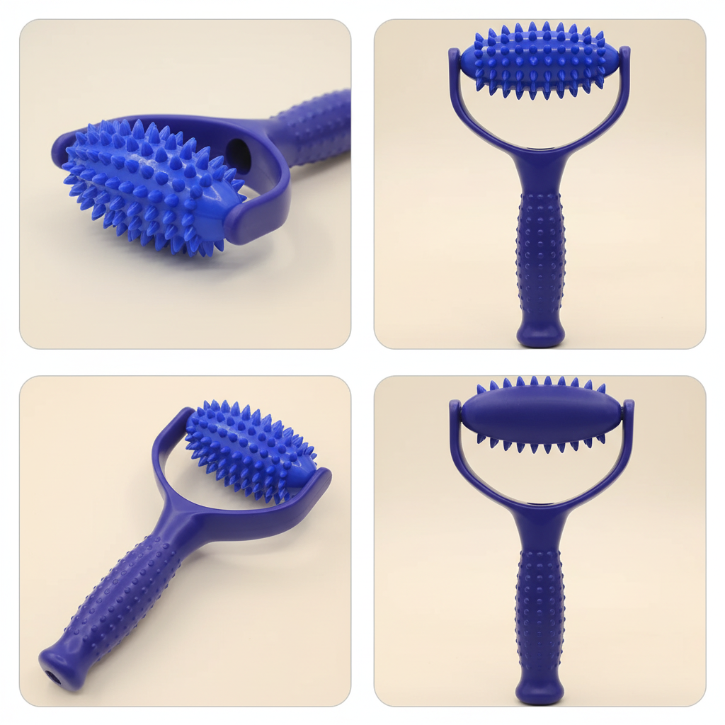 Rouleau massant bleu - multi-angles
