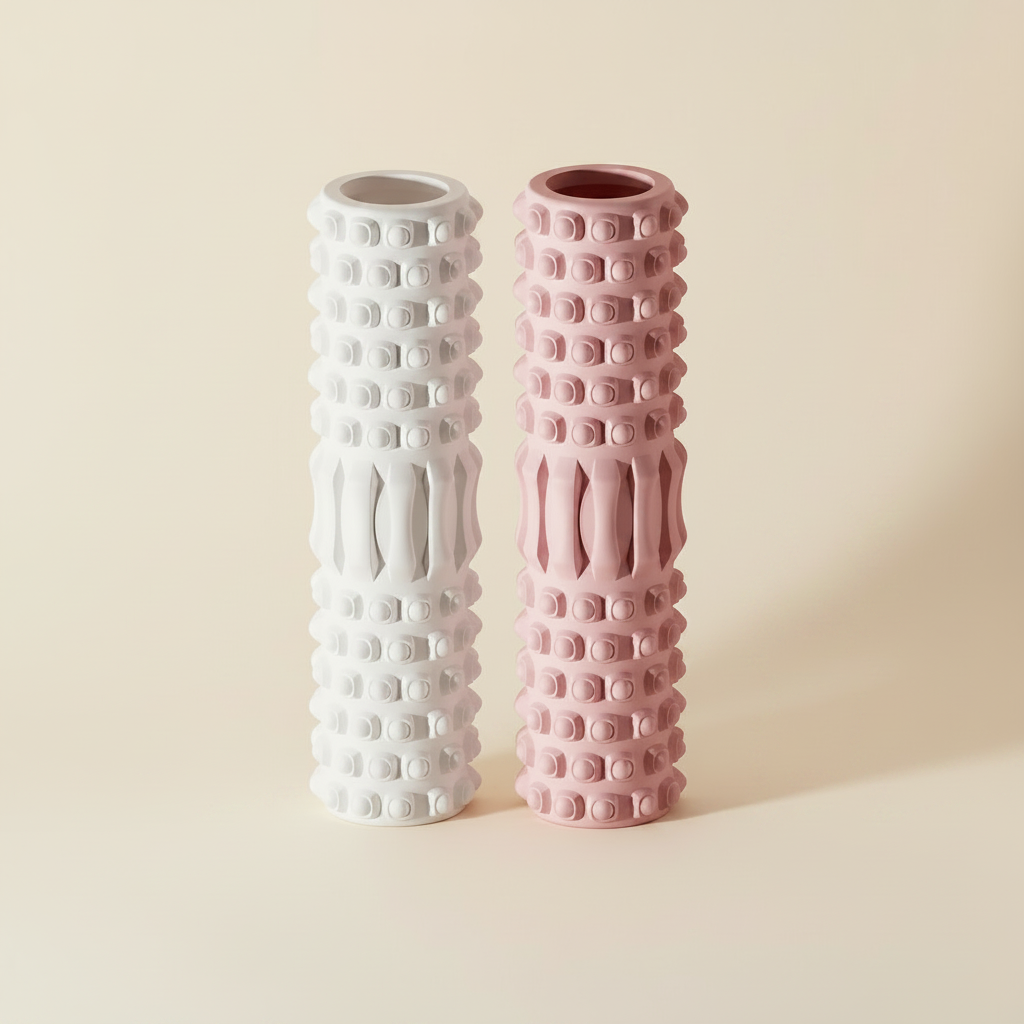 Set 2 foam rollers blanc et rose